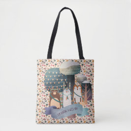 ウッドランドアニマルズトライバルワイルドワントート パーソナライズされた トートバッグ