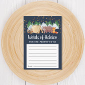 ウッドランドアニマルズナイトキャンピングベビーシャワーアドバイス エンクロージャーカード