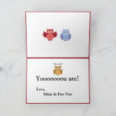 ウッドランドアニマルズネームモダン子供の誕生日 カード (内部)