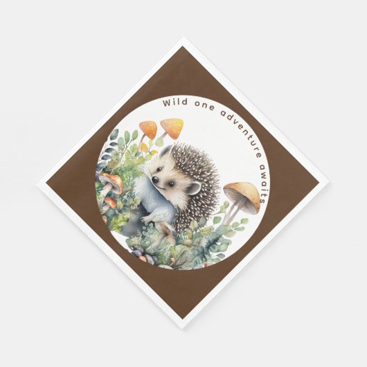 ウッドランドアニマルズハリネズミのパーティーウェアデコールダイニング スタンダードランチョンナプキン (角)