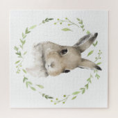 ウッドランドアニマルズバニーラビットウォーターカラーリース ジグソーパズル (横)