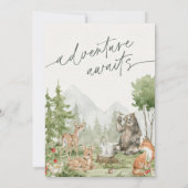 ウッドランドアニマルズバースデーパーティードジー 招待状 (裏面)