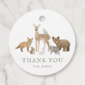 ウッドランドアニマルズバースデーパーティーメッセージカード フェイバータグ (正面)