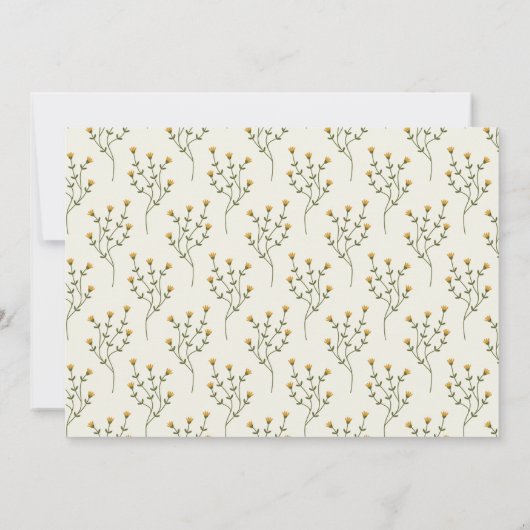 ウッドランドアニマルズピクニックガール1stバースデーフォト 招待状 (裏面)