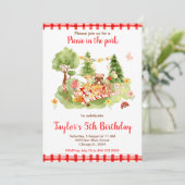 ウッドランドアニマルズピクニックバースデーパーティー 招待状 (スタンド正面)