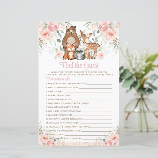 ウッドランドアニマルズピンクフローラゲストゲームを見つける (スタンド正面)