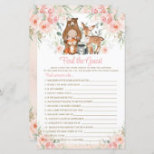 ウッドランドアニマルズピンクフローラゲストゲームを見つける (正面/裏面)