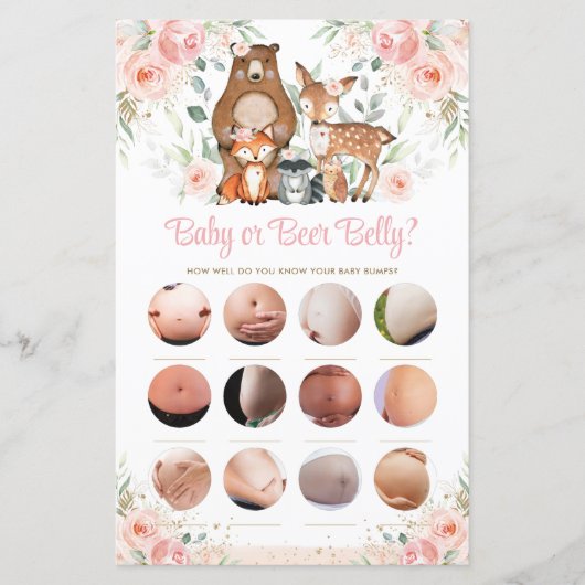 ウッドランドアニマルズピンクフローラベビーまたはビールベリー (正面)