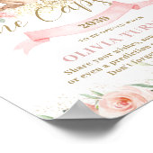 ウッドランドアニマルズピンクフローラ誕生日タイムカプセル ポスター (角)