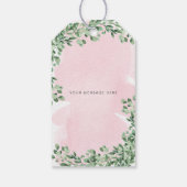 ウッドランドアニマルズピンクベビーシャワーメッセージカード ギフトタグ (裏面)