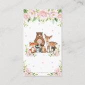 ウッドランドアニマルズピンク赤面フローラおむつラッフル エンクロージャーカード (裏面)