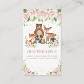 ウッドランドアニマルズピンク赤面フローラおむつラッフル エンクロージャーカード (正面)