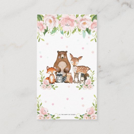 ウッドランドアニマルズピンク赤面フローラベビー本 エンクロージャーカード (裏面)