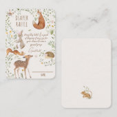 ウッドランドアニマルズフォレストフレンズベビーおむつラッフル エンクロージャーカード (正面/裏面)