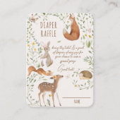 ウッドランドアニマルズフォレストフレンズベビーおむつラッフル エンクロージャーカード (正面)