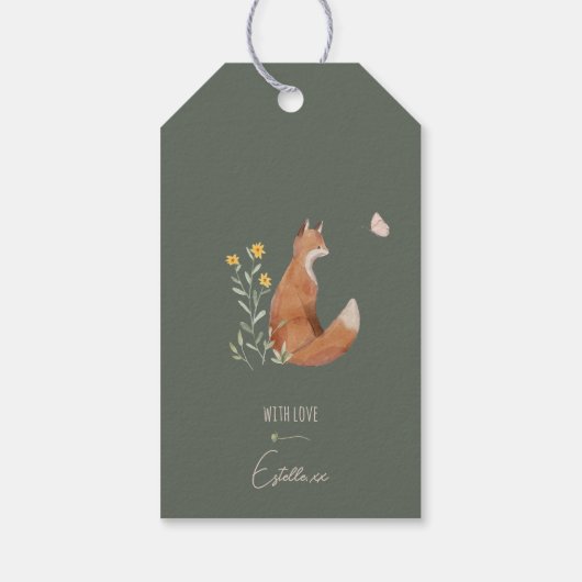 ウッドランドアニマルズフォレストフレンズ赤ちゃんシャワー ギフトタグ (裏面)