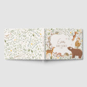 ウッドランドアニマルズフォレストフレンズ赤ちゃんシャワー ゲストブック (全面)
