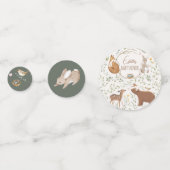 ウッドランドアニマルズフォレストフレンズ赤ちゃんシャワー コンフェッティ (裏面)