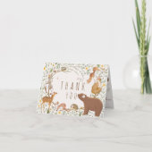 ウッドランドアニマルズフォレストフレンズ赤ちゃんシャワー サンキューカード (正面)