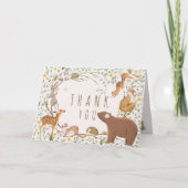 ウッドランドアニマルズフォレストフレンズ赤ちゃんシャワー サンキューカード (正面)