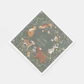 ウッドランドアニマルズフォレストフレンズ赤ちゃんシャワー スタンダードランチョンナプキン (角)