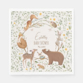 ウッドランドアニマルズフォレストフレンズ赤ちゃんシャワー スタンダードランチョンナプキン (正面)