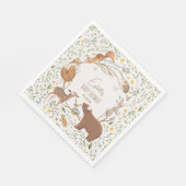 ウッドランドアニマルズフォレストフレンズ赤ちゃんシャワー スタンダードランチョンナプキン (角)