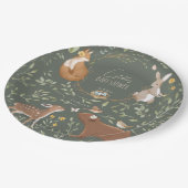 ウッドランドアニマルズフォレストフレンズ赤ちゃんシャワー ペーパープレート (アングル)