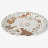 ウッドランドアニマルズフォレストフレンズ赤ちゃんシャワー ペーパープレート (アングル)