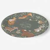 ウッドランドアニマルズフォレストフレンズ赤ちゃんシャワー ペーパープレート (アングル)