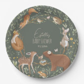 ウッドランドアニマルズフォレストフレンズ赤ちゃんシャワー ペーパープレート (正面)