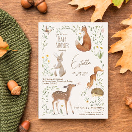 ウッドランドアニマルズフォレストフレンズ赤ちゃんシャワー ポストカード