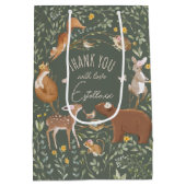 ウッドランドアニマルズフォレストフレンズ赤ちゃんシャワー ミディアムペーパーバッグ (裏面)