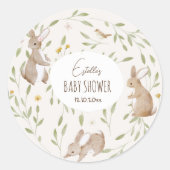 ウッドランドアニマルズフォレストフレンズ赤ちゃんシャワー ラウンドシール (正面)
