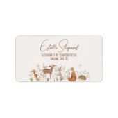 ウッドランドアニマルズフォレストフレンズ赤ちゃんシャワー ラベル (正面)