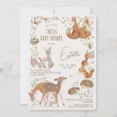 ウッドランドアニマルズフォレストフレンズ赤ちゃんシャワー 招待状 (正面)