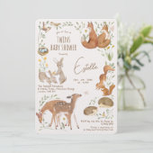 ウッドランドアニマルズフォレストフレンズ赤ちゃんシャワー 招待状 (スタンド正面)