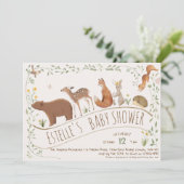 ウッドランドアニマルズフォレストフレンズ赤ちゃんシャワー 招待状 (スタンド正面)