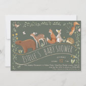 ウッドランドアニマルズフォレストフレンズ赤ちゃんシャワー 招待状 (正面)