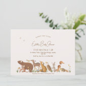 ウッドランドアニマルズフォレストフレンズ赤ちゃんシャワー 招待状 (スタンド正面)
