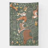 ウッドランドアニマルズフォレストフレンズ赤ちゃんシャワー 横断幕 (縦)