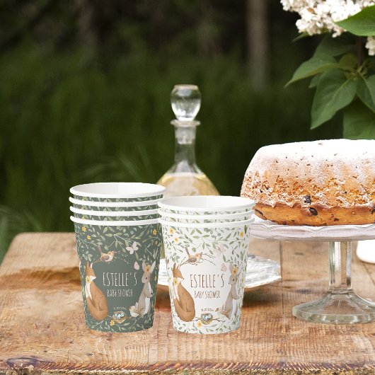 ウッドランドアニマルズフォレストフレンズ赤ちゃんシャワー 紙コップ