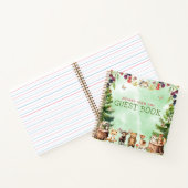 ウッドランドアニマルズフォレストベビーシャワーゲストブック ノートブック (内部)