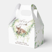 ウッドランドアニマルズフォレスト緑の男の赤ちゃんシャワー フェイバーボックス (裏面サイド)