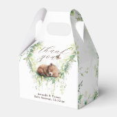 ウッドランドアニマルズフォレスト緑の男の赤ちゃんシャワー フェイバーボックス (裏面サイド)