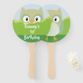 ウッドランドアニマルズフクロウ手扇 ハンドファン (正面&裏面)