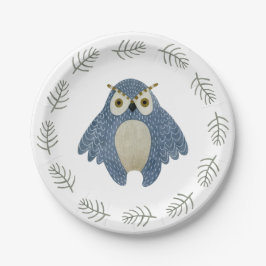 ウッドランドアニマルズフクロウ紙プレート ペーパープレート