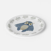ウッドランドアニマルズフクロウ紙プレート ペーパープレート (アングル)