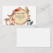 ウッドランドアニマルズフレンズオムツラッフル エンクロージャーカード (正面/裏面)