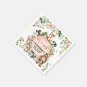 ウッドランドアニマルズフローラウッドスライス赤ちゃんシャワー スタンダードカクテルナプキン (角)
